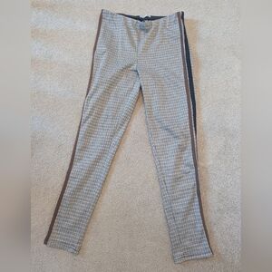 Dex Stylish Plaid Leggings with Side Stripes